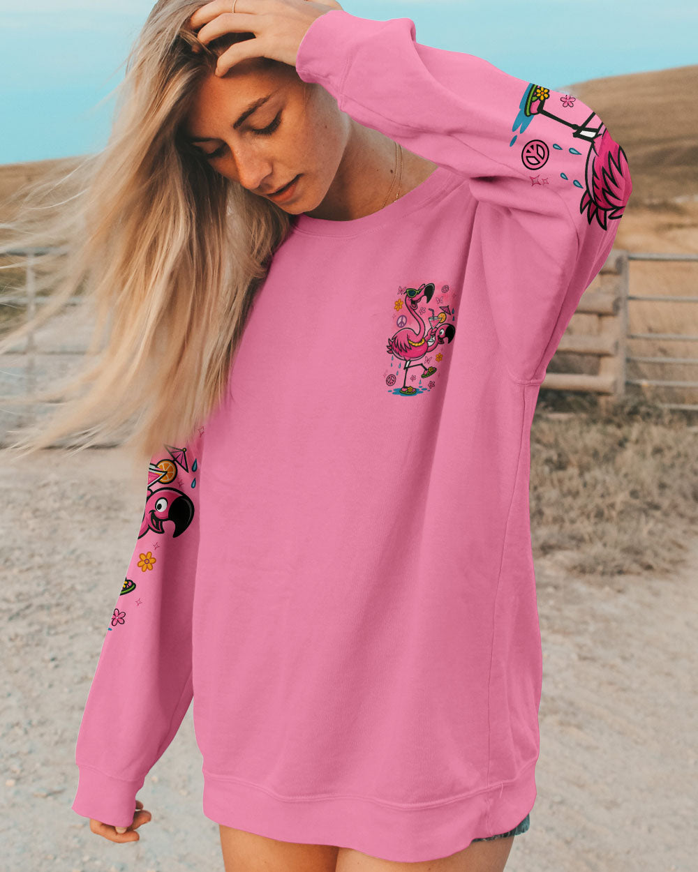 PRETTY IN PINK FLAMINGO ALL OVER PRINT - TYTM0404251