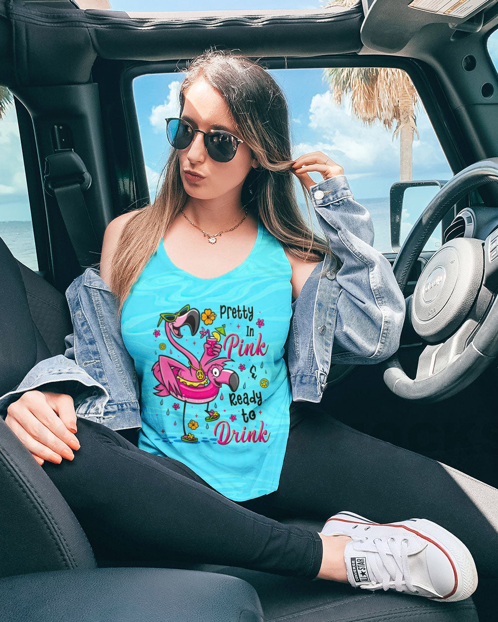 PRETTY IN PINK FLAMINGO ALL OVER PRINT - TYTM0505252