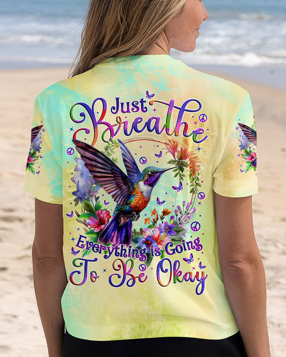JUST BREATHE HUMMINGBIRD ALL OVER PRINT - TYTM0509244