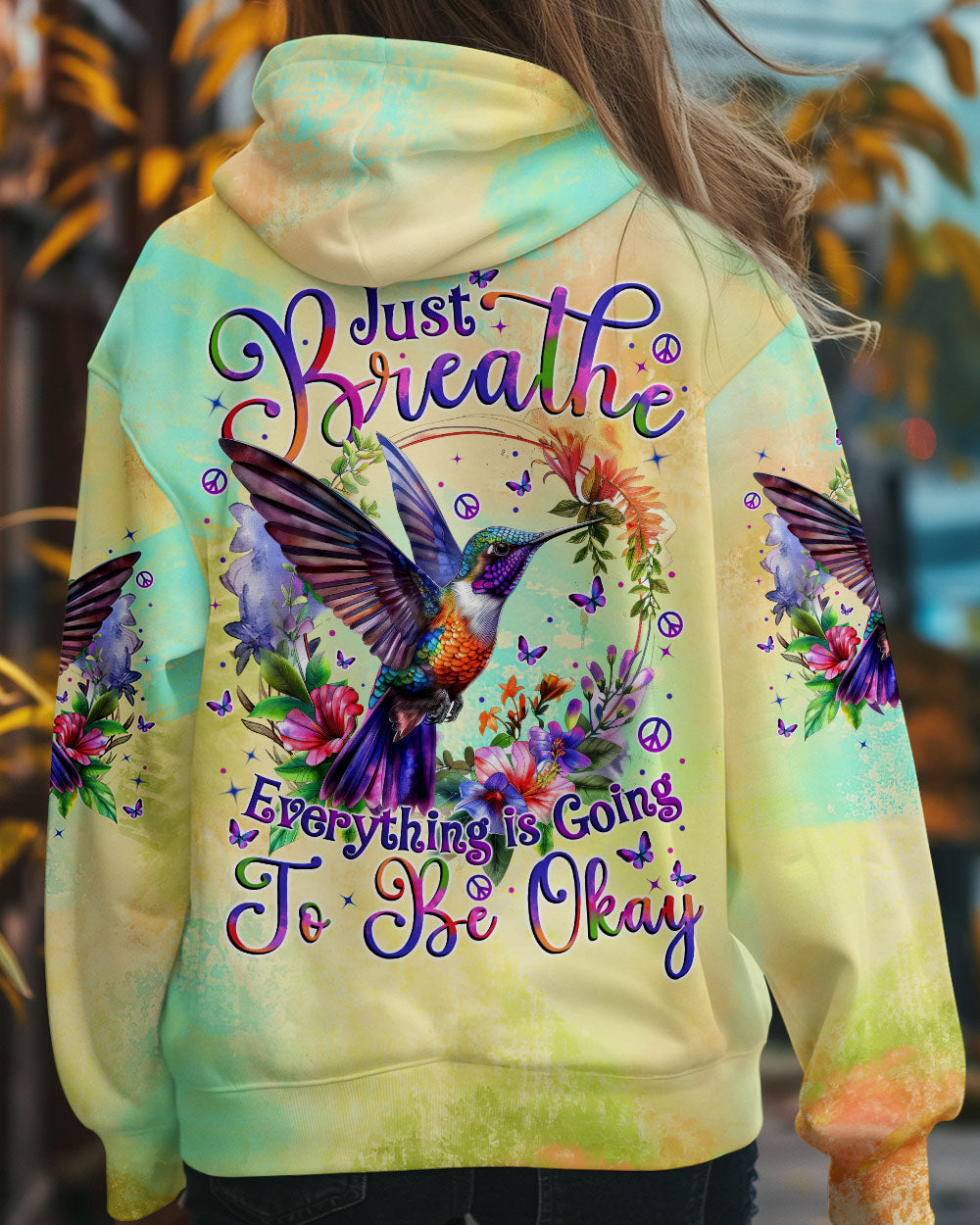 JUST BREATHE HUMMINGBIRD ALL OVER PRINT - TYTM0509244