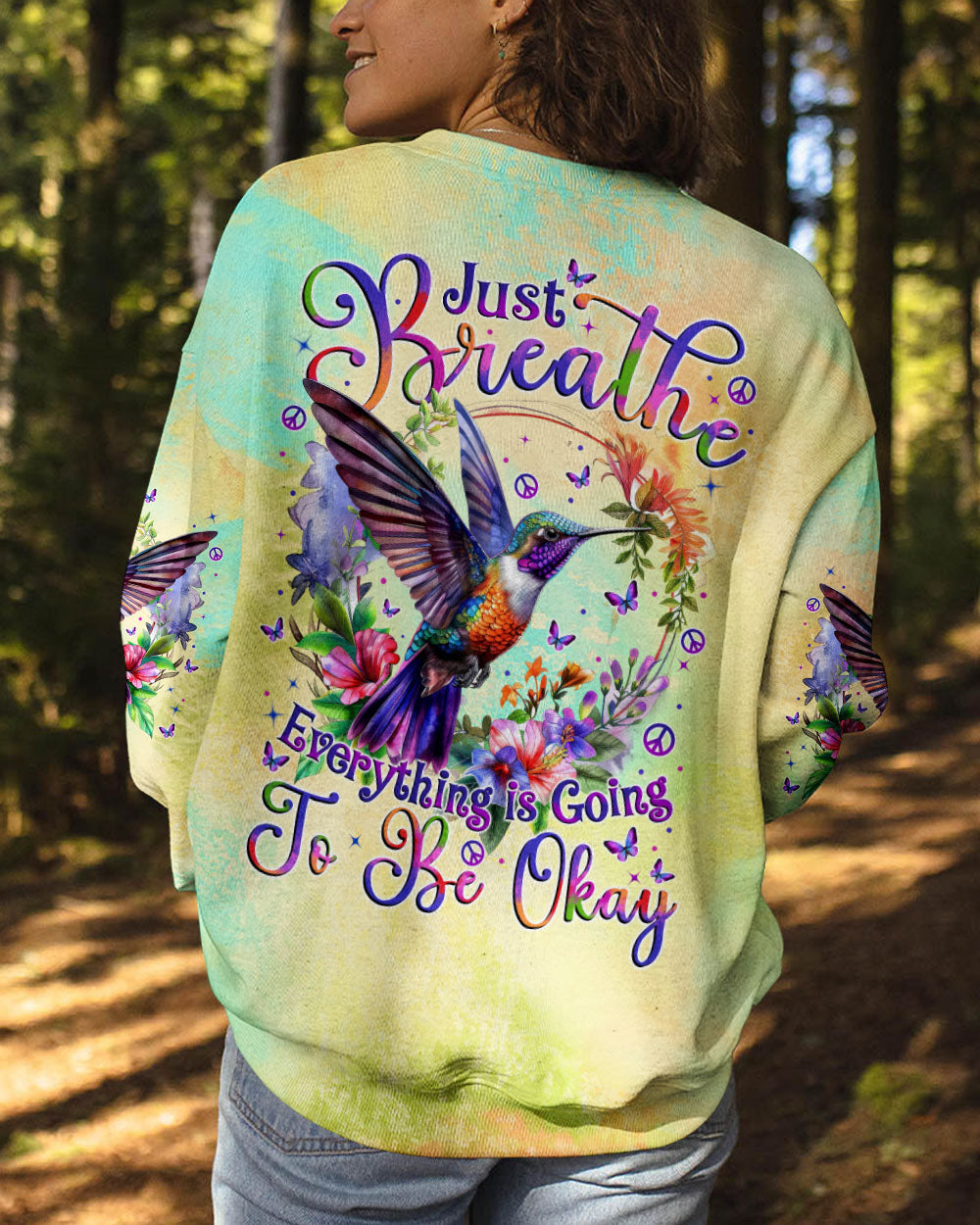 JUST BREATHE HUMMINGBIRD ALL OVER PRINT - TYTM0509244