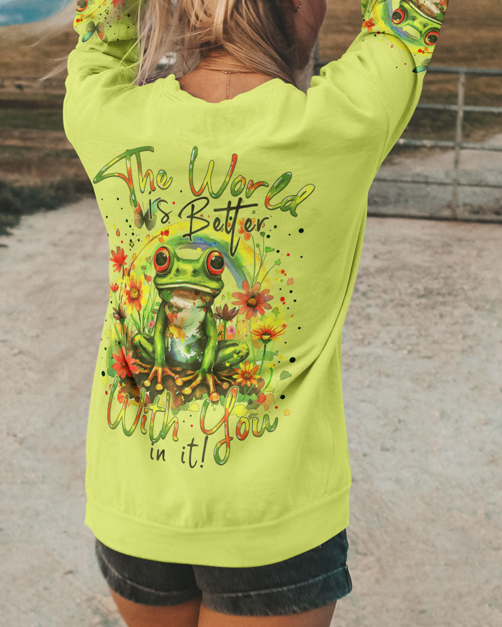 THE WORLD IS BETTER WITH YOU IN IT FROG ALL OVER PRINT - TYTM0603245