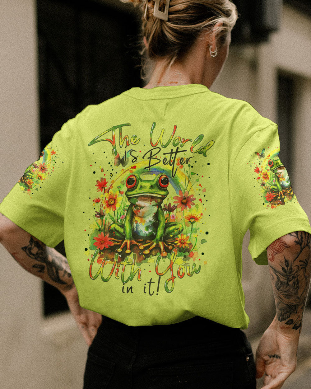 THE WORLD IS BETTER WITH YOU IN IT FROG ALL OVER PRINT - TYTM0603245