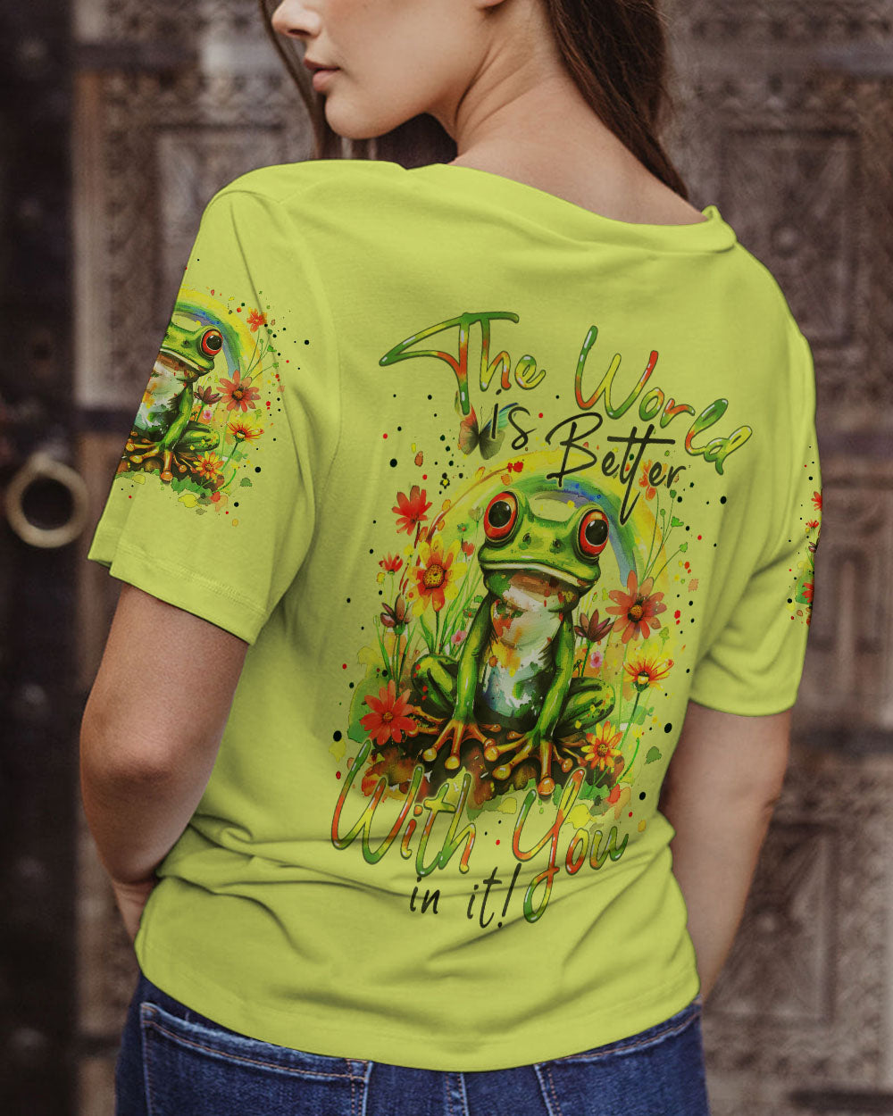 THE WORLD IS BETTER WITH YOU IN IT FROG ALL OVER PRINT - TYTM0603245