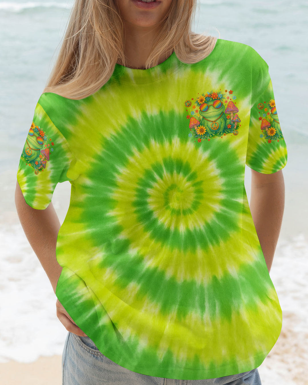 BE YOU THE WORLD WILL ADJUST FROG TIE DYE ALL OVER PRINT - TYTM0605254