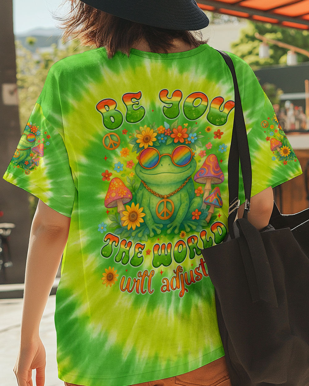 BE YOU THE WORLD WILL ADJUST FROG TIE DYE ALL OVER PRINT - TYTM0605254