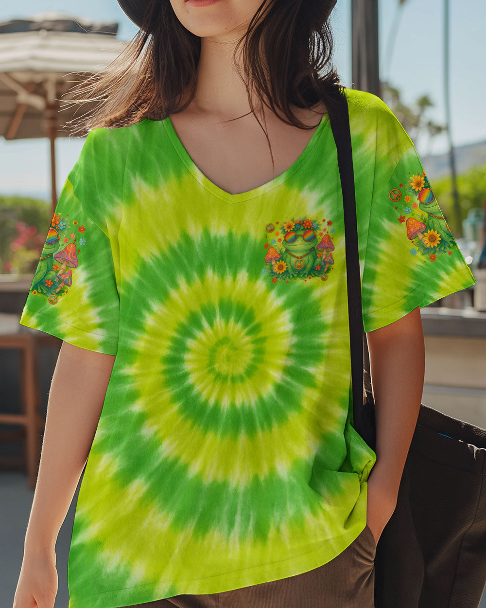 BE YOU THE WORLD WILL ADJUST FROG TIE DYE ALL OVER PRINT - TYTM0605254