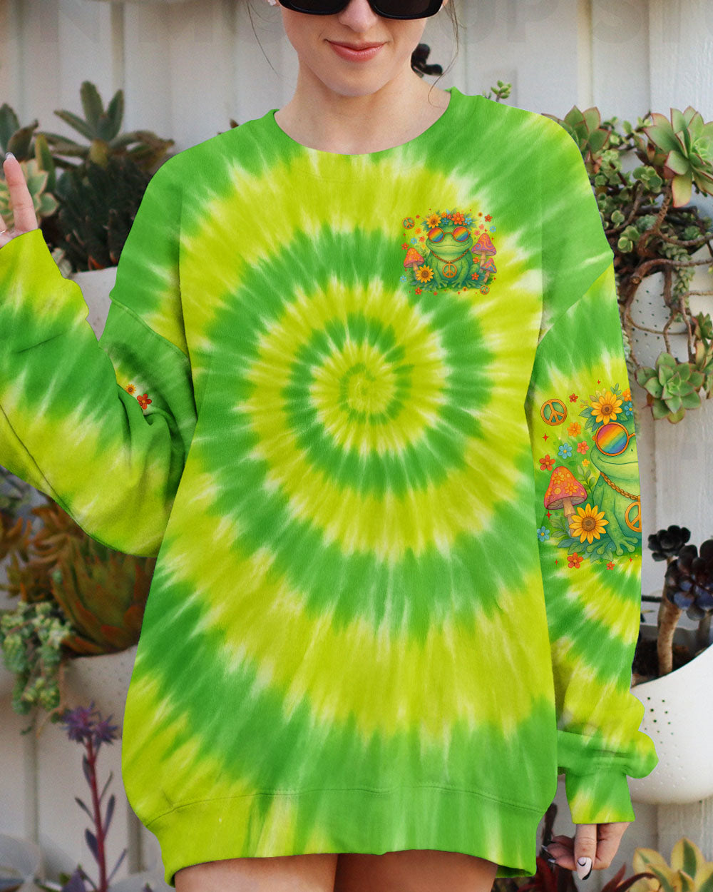 BE YOU THE WORLD WILL ADJUST FROG TIE DYE ALL OVER PRINT - TYTM0605254