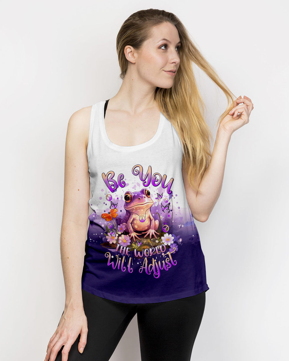 BE YOU THE WORLD WILL ADJUST FROG ALL OVER PRINT - TYTM0612231