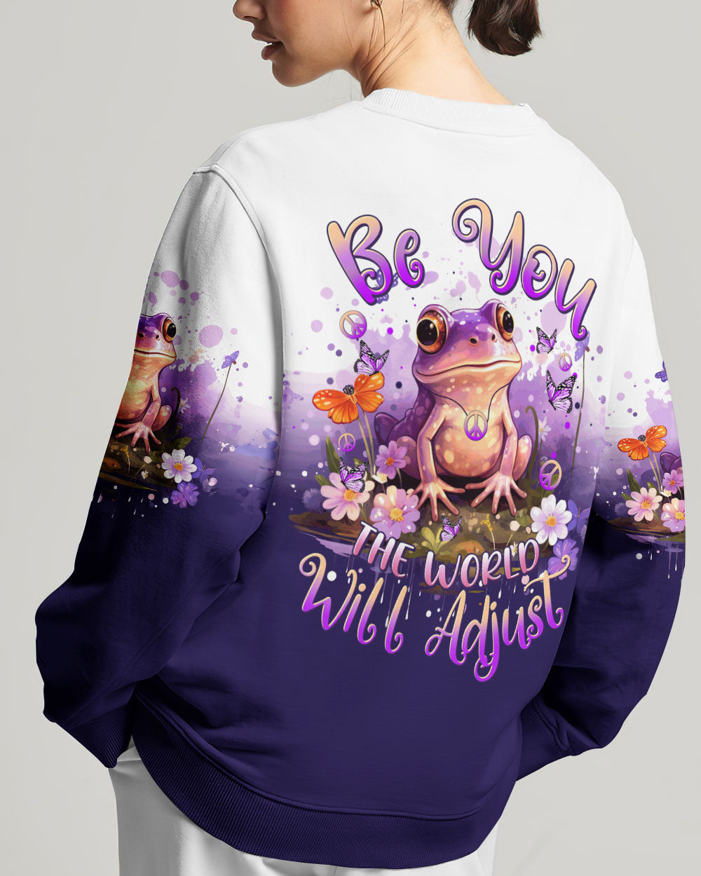 BE YOU THE WORLD WILL ADJUST FROG ALL OVER PRINT - TYTM0612231