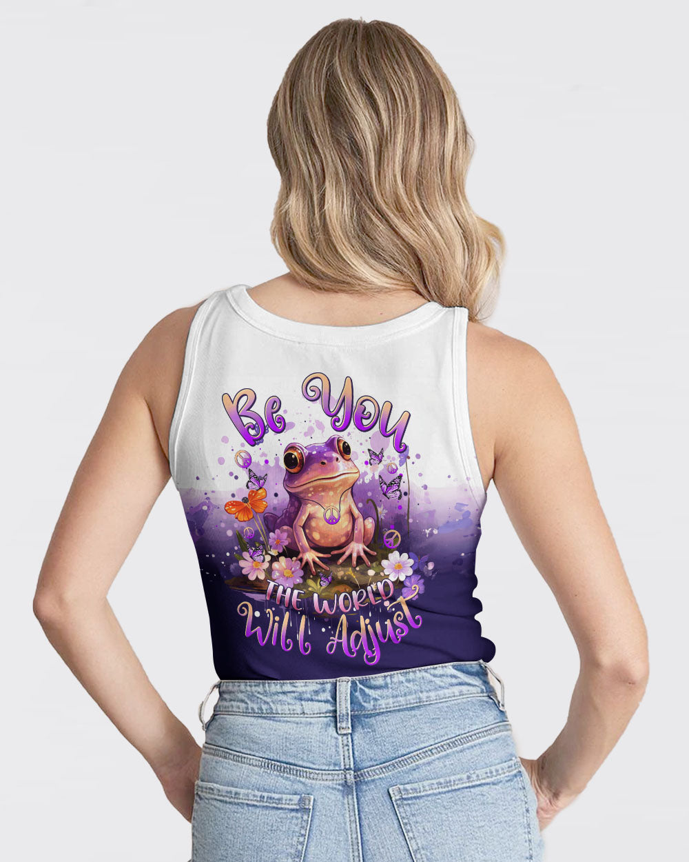 BE YOU THE WORLD WILL ADJUST FROG ALL OVER PRINT - TYTM0612231