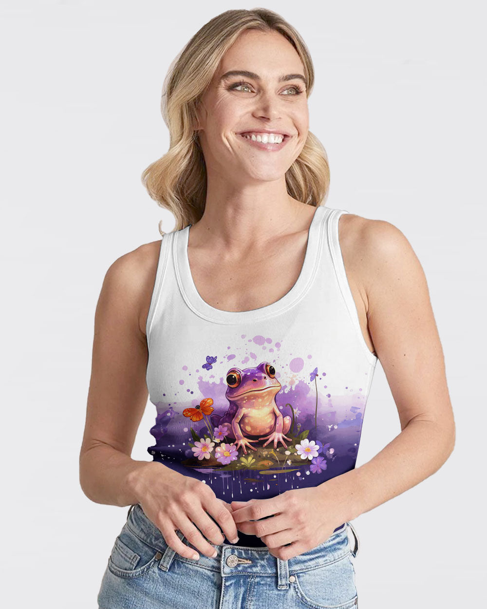 BE YOU THE WORLD WILL ADJUST FROG ALL OVER PRINT - TYTM0612231