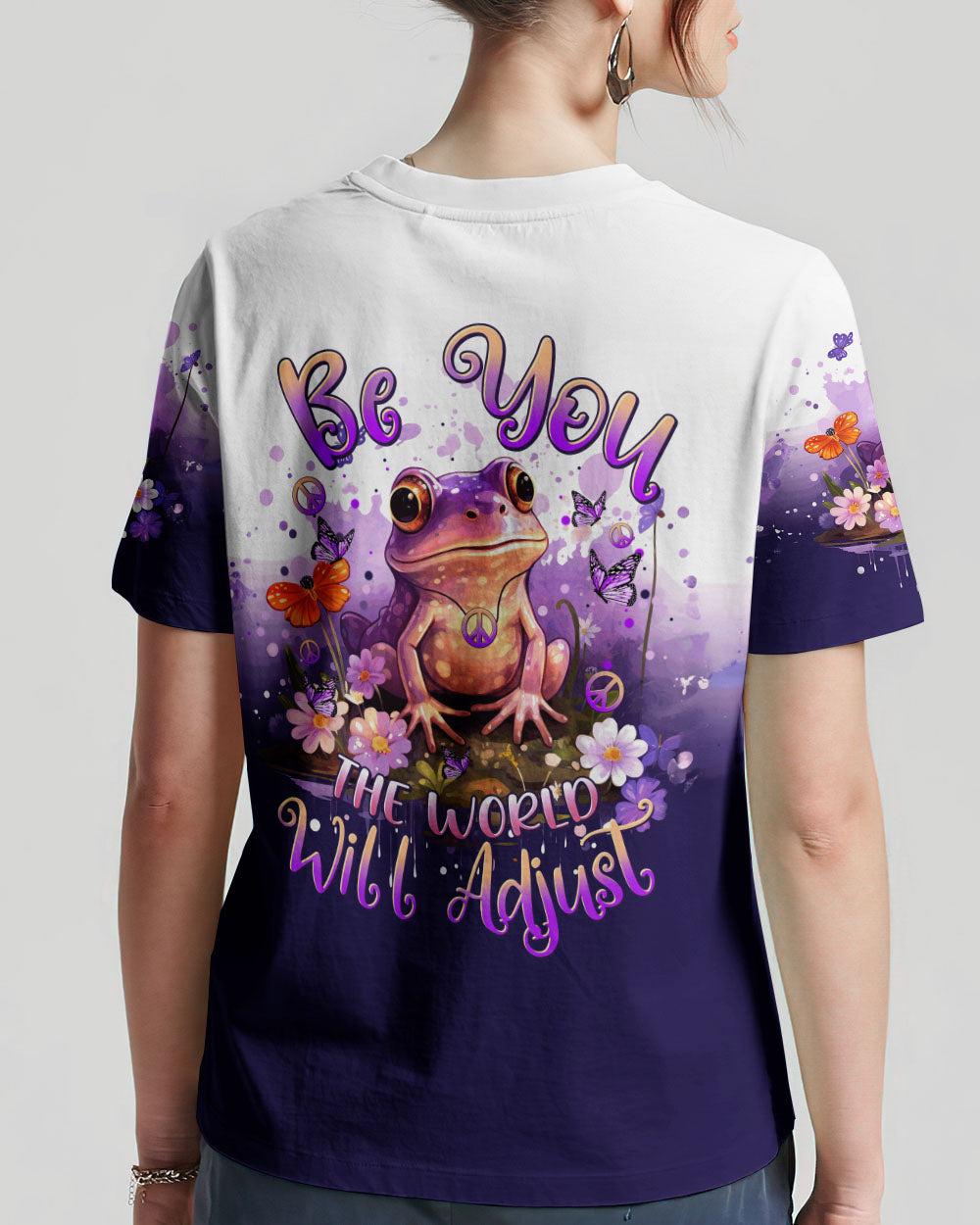 BE YOU THE WORLD WILL ADJUST FROG ALL OVER PRINT - TYTM0612231