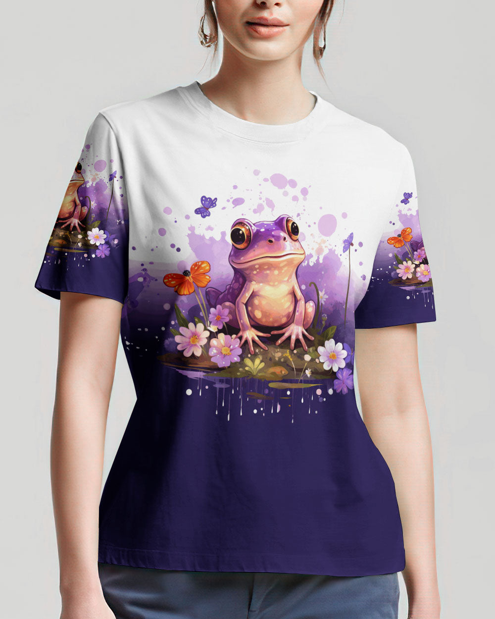 BE YOU THE WORLD WILL ADJUST FROG ALL OVER PRINT - TYTM0612231