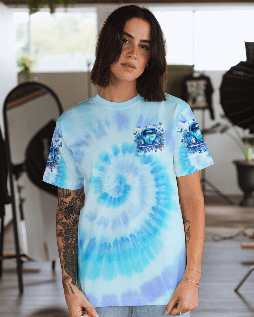 RUNNING AGAINST THE WIND BEETLE CAR TIE DYE ALL OVER PRINT - TYTM0701251