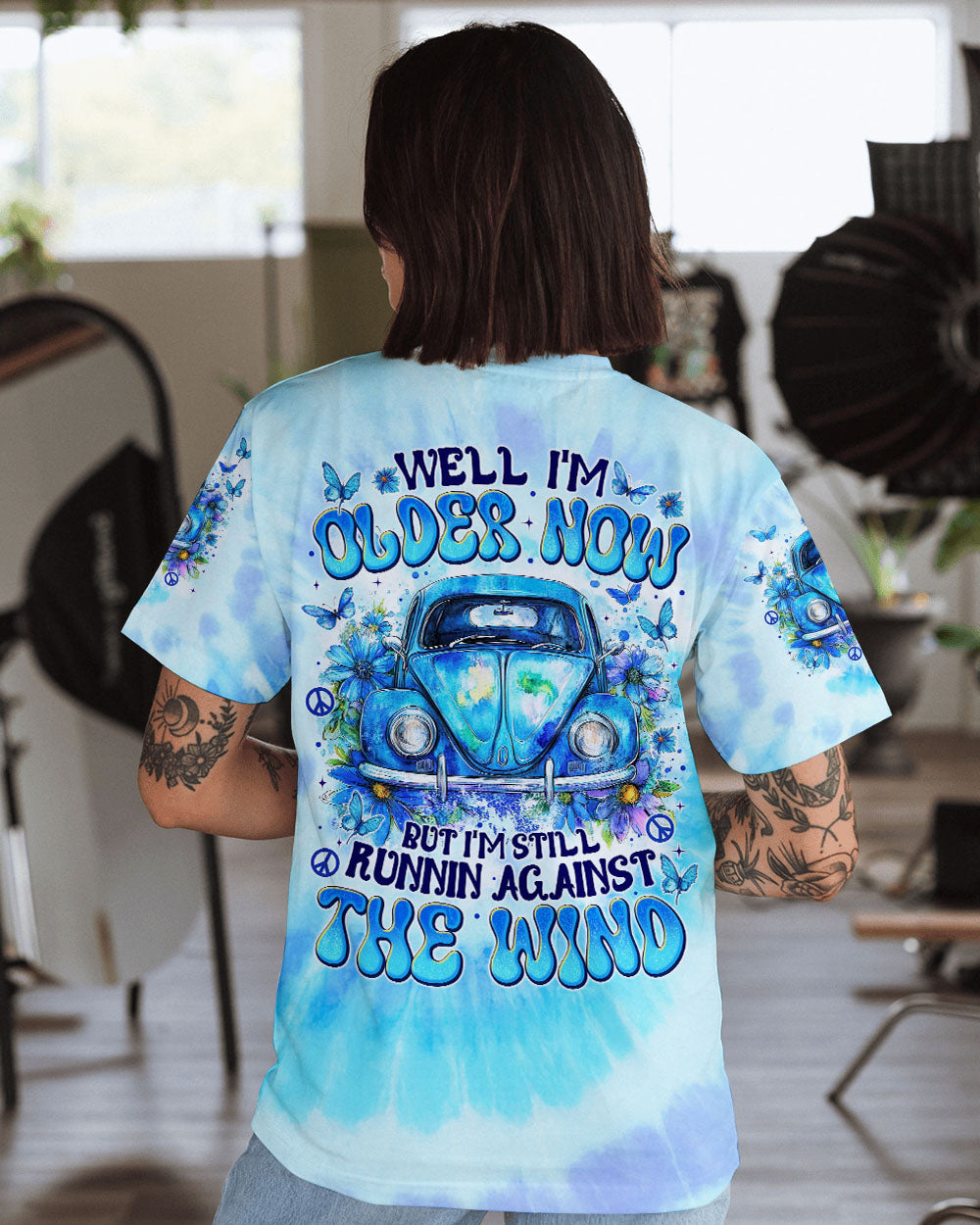 RUNNING AGAINST THE WIND BEETLE CAR TIE DYE ALL OVER PRINT - TYTM0701251