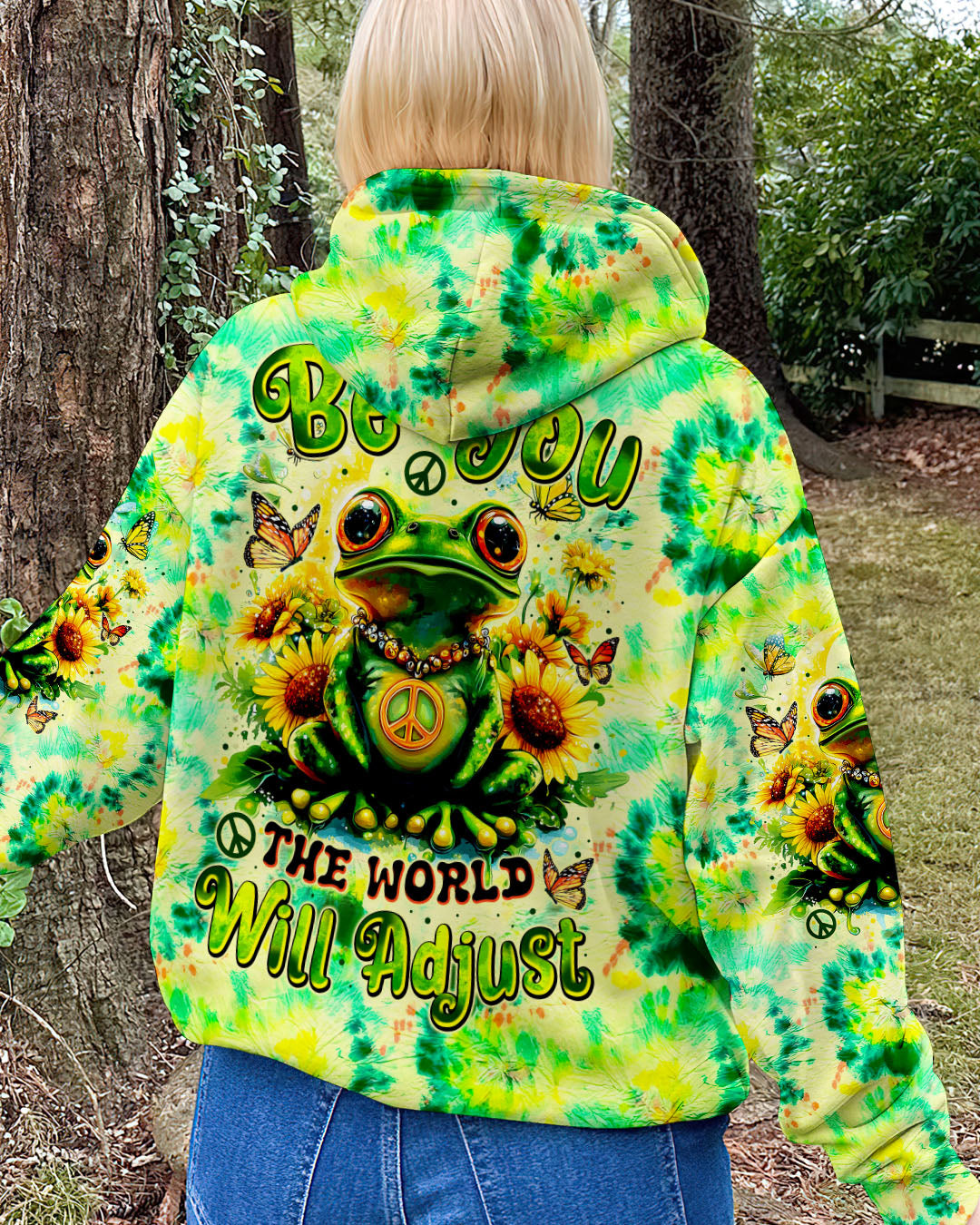 BE YOU THE WORLD WILL ADJUST FROG TIE DYE ALL OVER PRINT - TYTM0701254