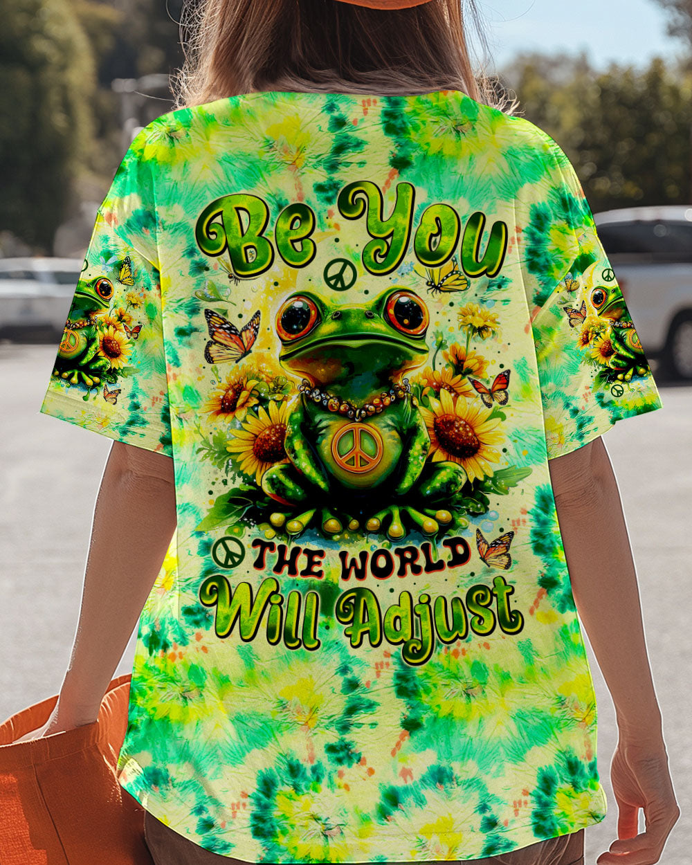 BE YOU THE WORLD WILL ADJUST FROG TIE DYE ALL OVER PRINT - TYTM0701254