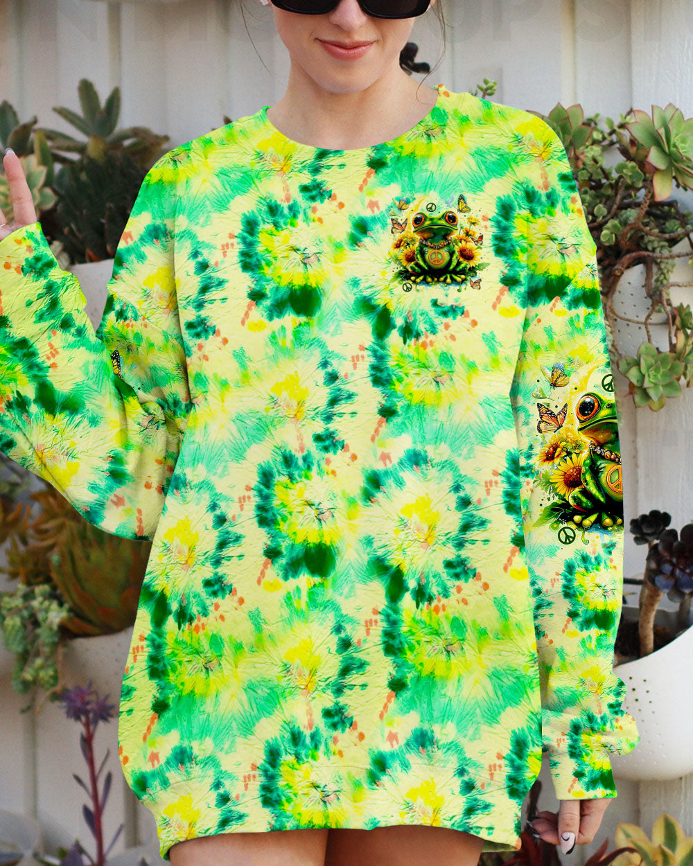 BE YOU THE WORLD WILL ADJUST FROG TIE DYE ALL OVER PRINT - TYTM0701254
