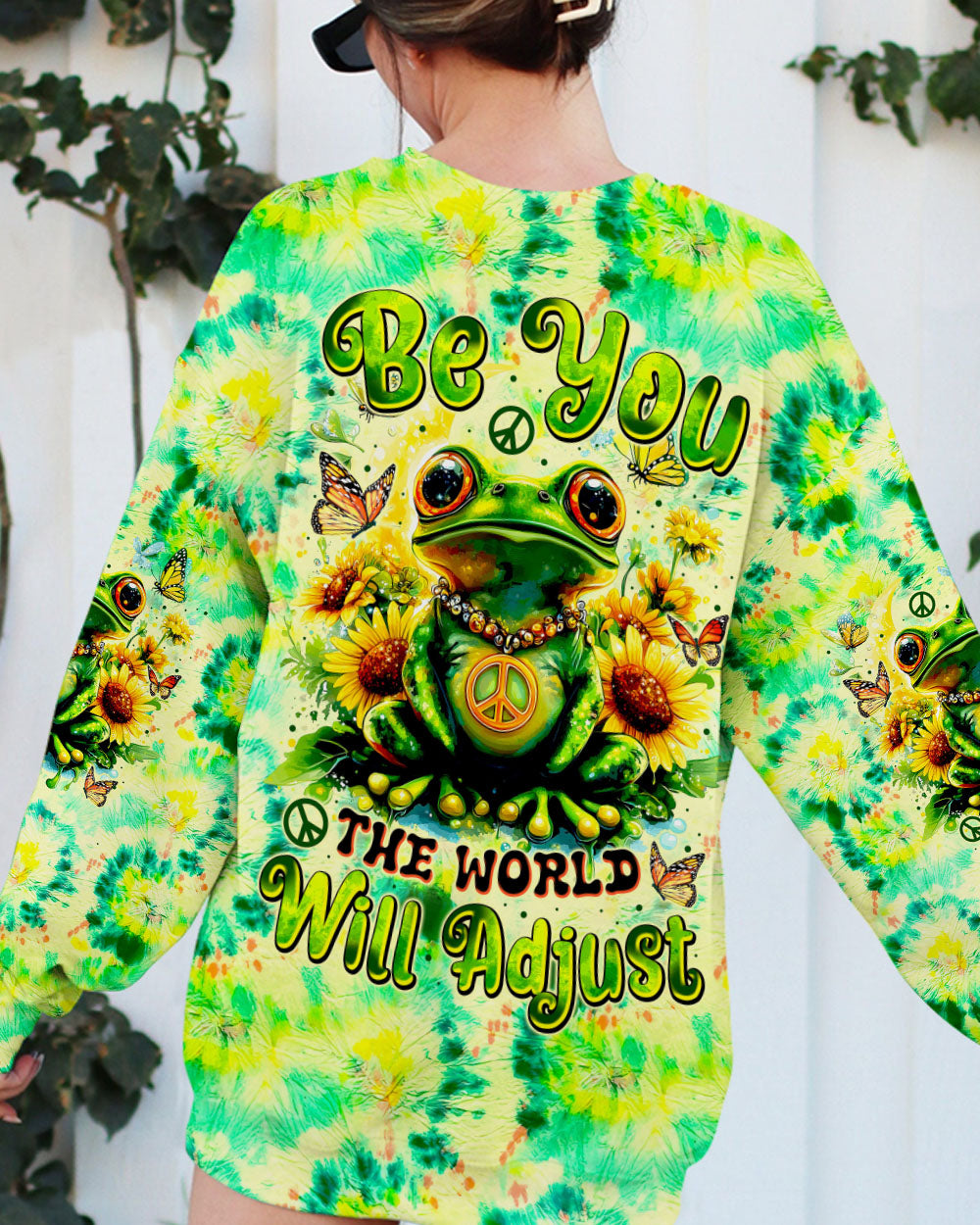 BE YOU THE WORLD WILL ADJUST FROG TIE DYE ALL OVER PRINT - TYTM0701254