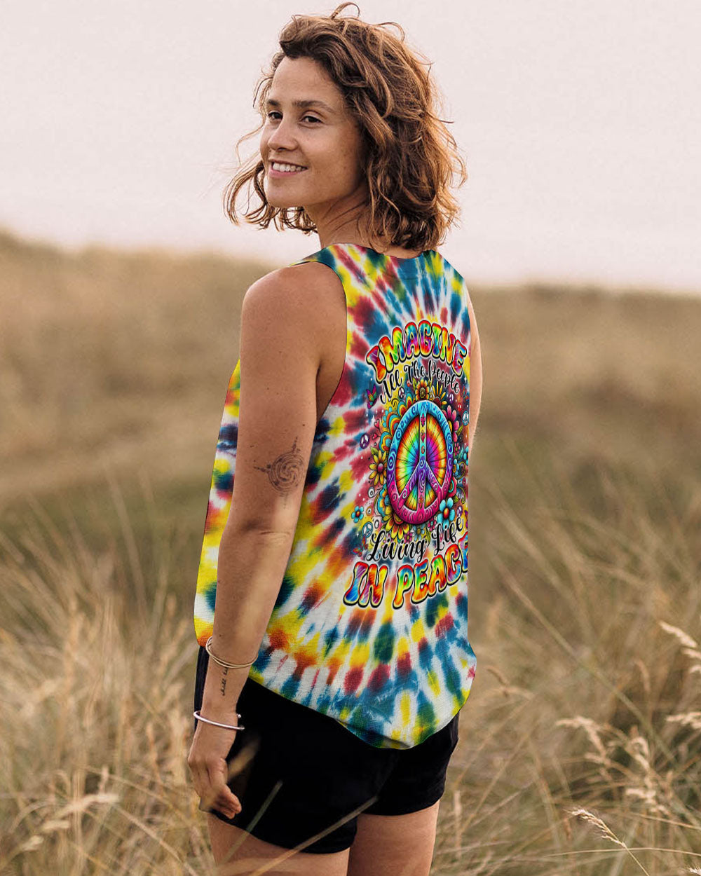 IMAGINE ALL THE PEOPLE LIVING LIFE IN PEACE TIE DYE ALL OVER PRINT - TYTM0703252
