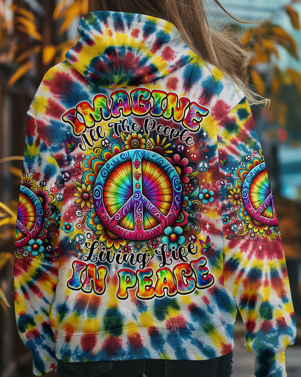 IMAGINE ALL THE PEOPLE LIVING LIFE IN PEACE TIE DYE ALL OVER PRINT - TYTM0703252