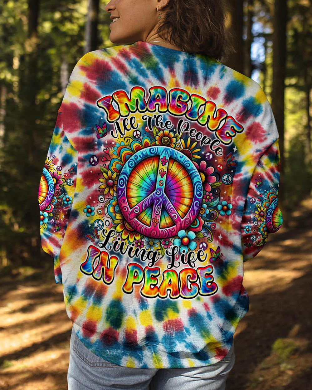 IMAGINE ALL THE PEOPLE LIVING LIFE IN PEACE TIE DYE ALL OVER PRINT - TYTM0703252