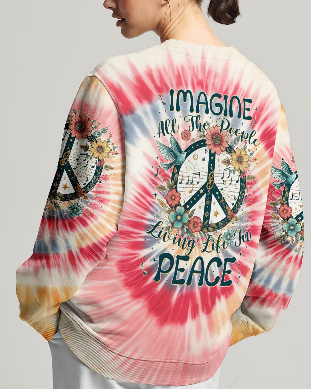 IMAGINE ALL THE PEOPLE LIVING LIFE IN PEACE TIE DYE ALL OVER PRINT - TYTM0706243