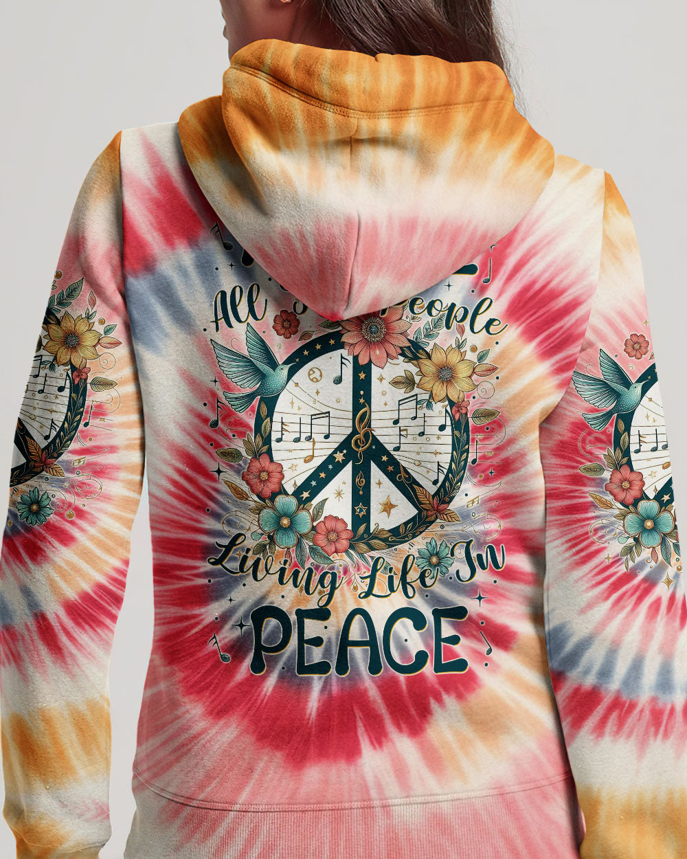 IMAGINE ALL THE PEOPLE LIVING LIFE IN PEACE TIE DYE ALL OVER PRINT - TYTM0706243