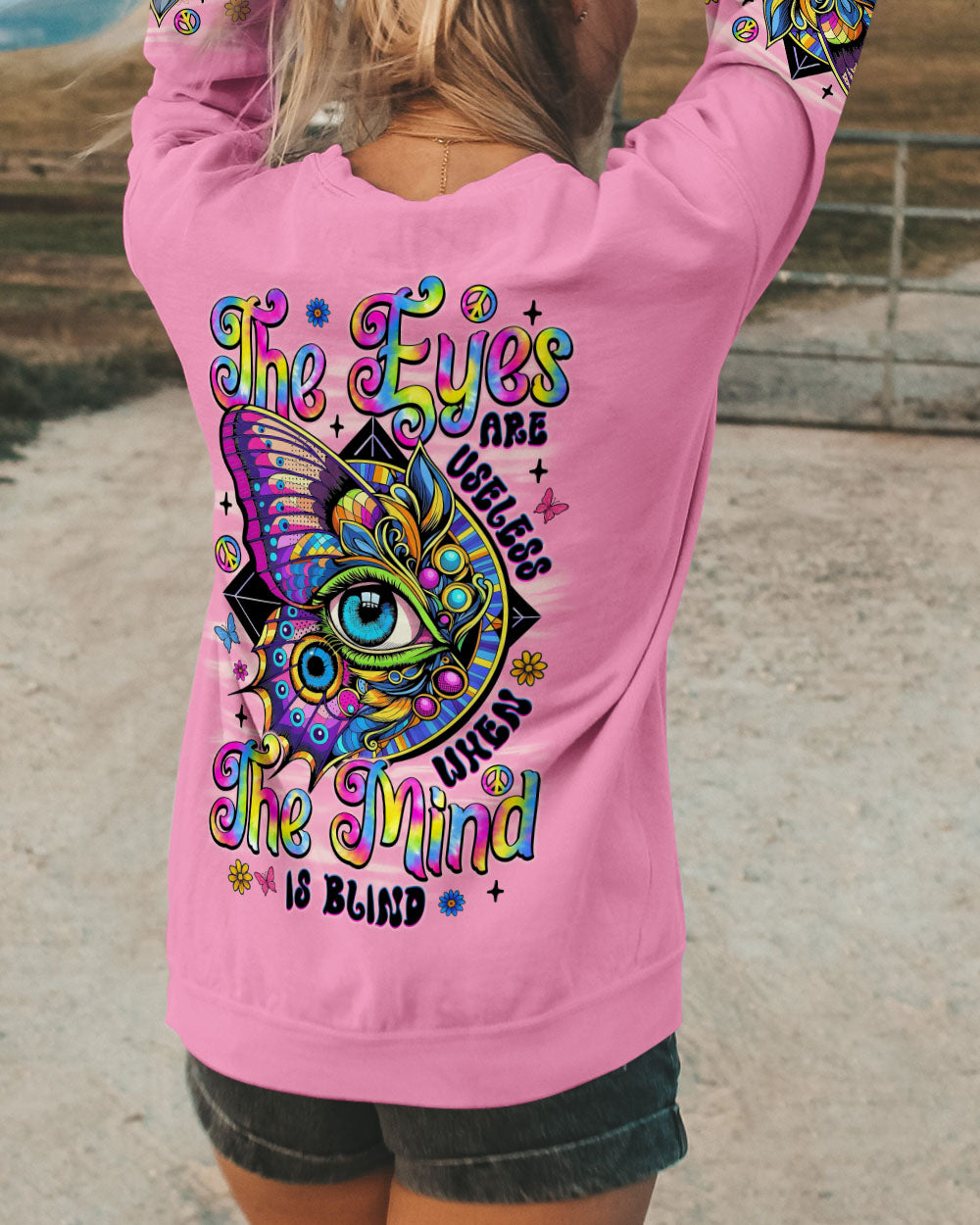 THE EYES ARE USELESS WHEN THE MIND IS BLIND BUTTERFLY ALL OVER PRINT - TYTM0807253