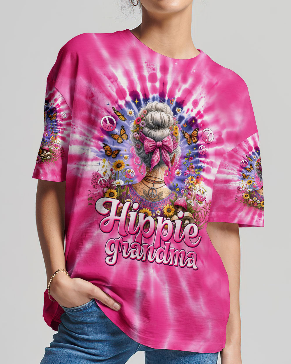 HIPPIE GRANDMA TIE DYE ALL OVER PRINT - TYTM0812231