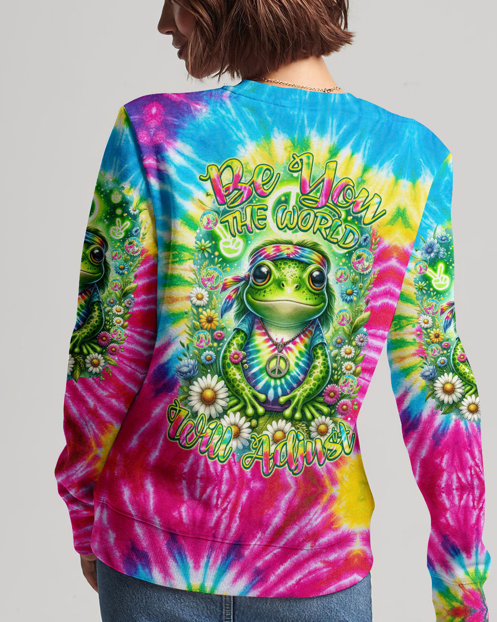 BE YOU THE WORLD WILL ADJUST FROG ALL OVER PRINT - TYTM0812234