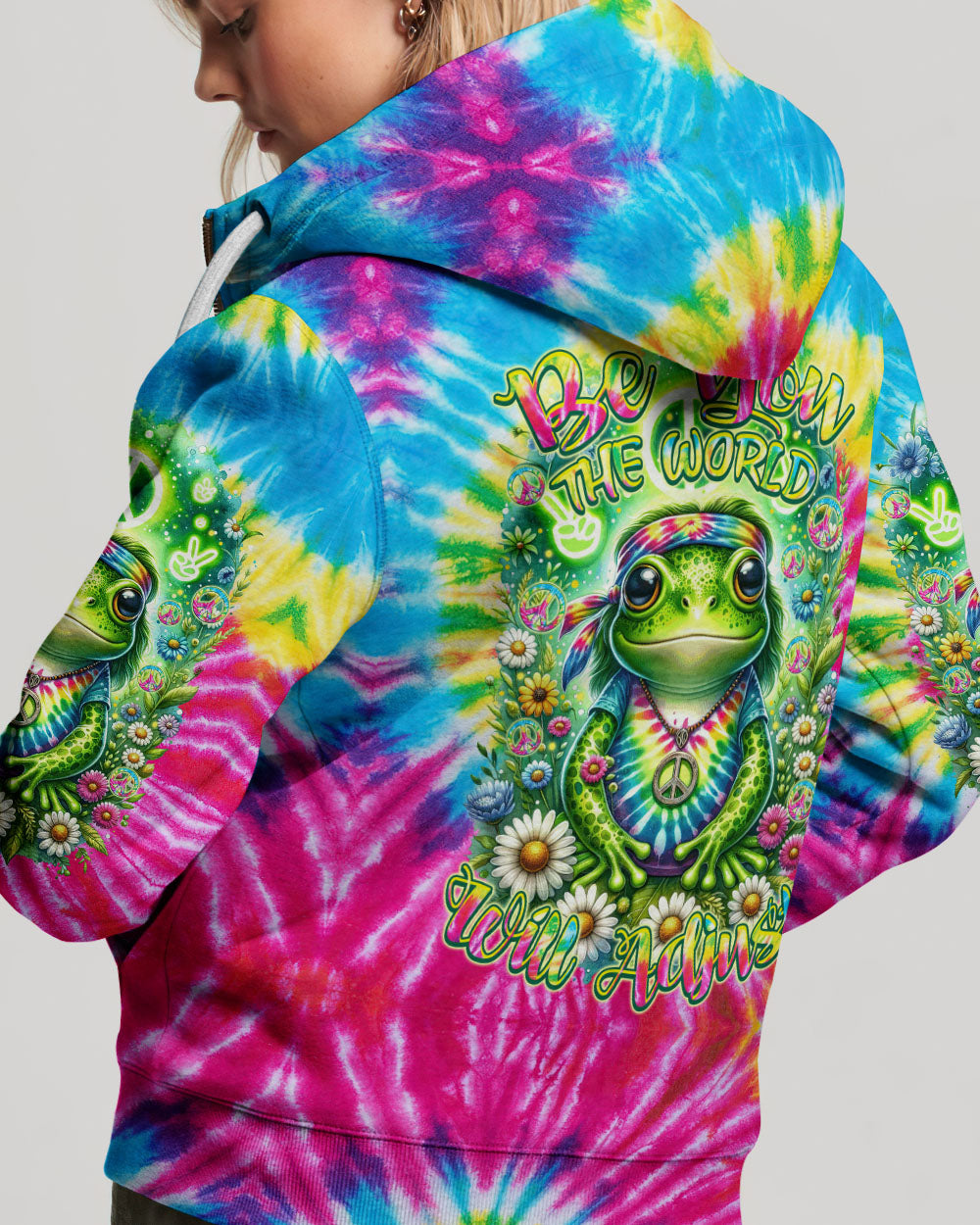 BE YOU THE WORLD WILL ADJUST FROG ALL OVER PRINT - TYTM0812234