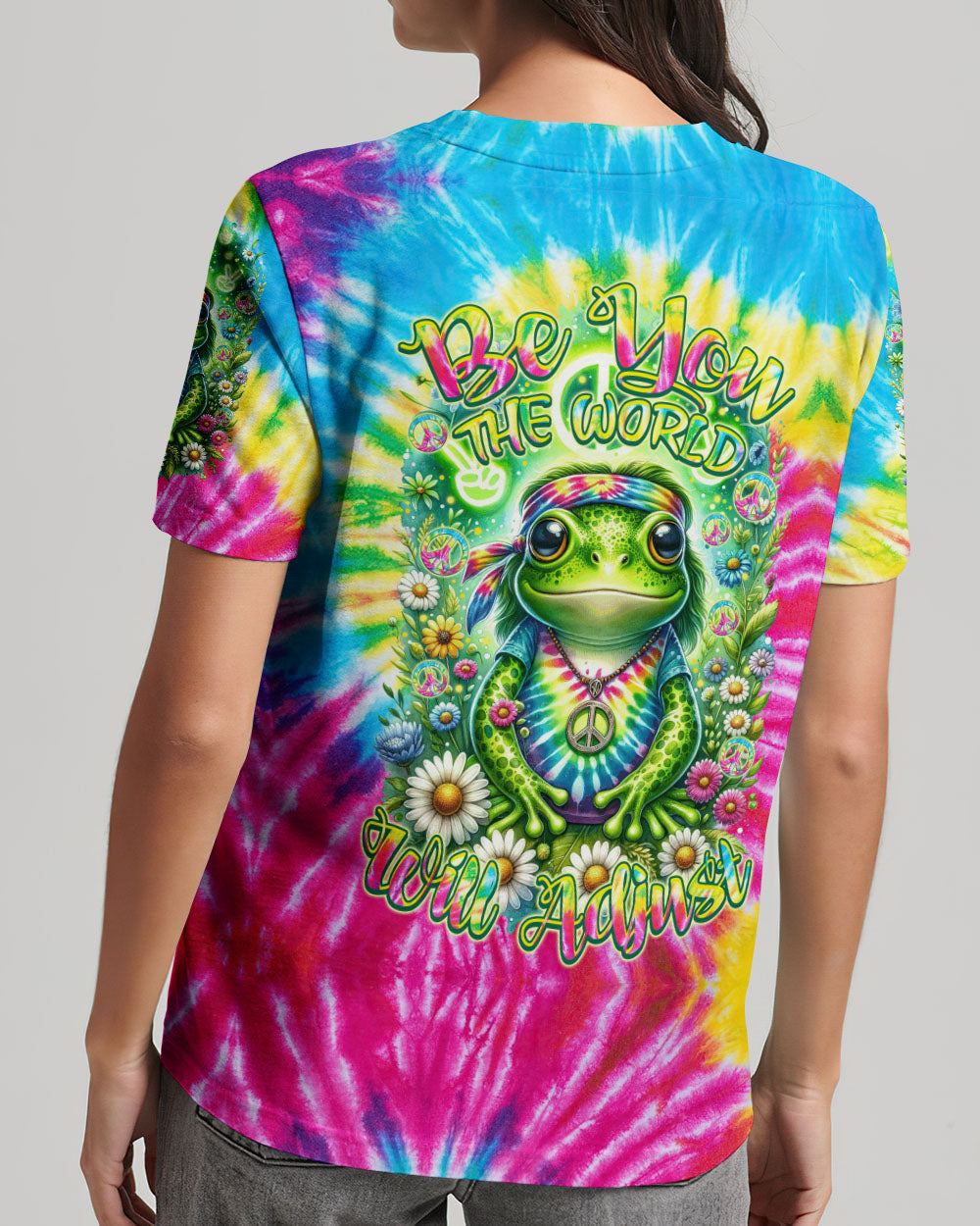 BE YOU THE WORLD WILL ADJUST FROG ALL OVER PRINT - TYTM0812234