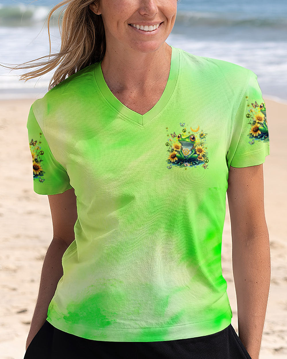 BE YOU THE WORLD WILL ADJUST FROG ALL OVER PRINT - TYTM0901253