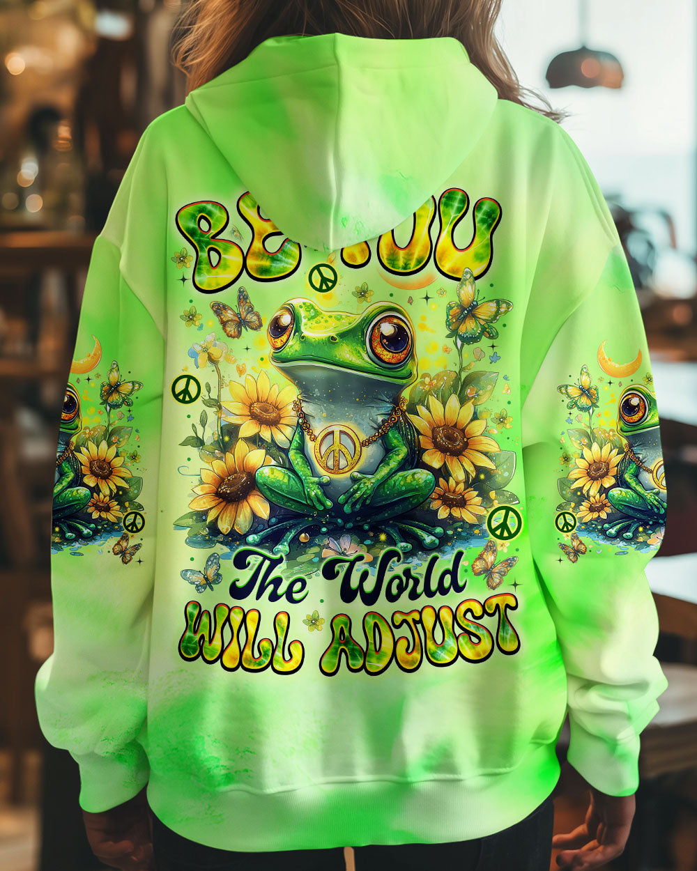 BE YOU THE WORLD WILL ADJUST FROG ALL OVER PRINT - TYTM0901253