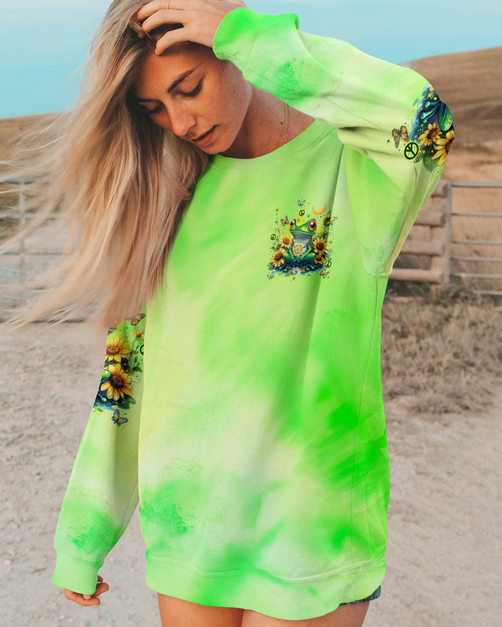 BE YOU THE WORLD WILL ADJUST FROG ALL OVER PRINT - TYTM0901253