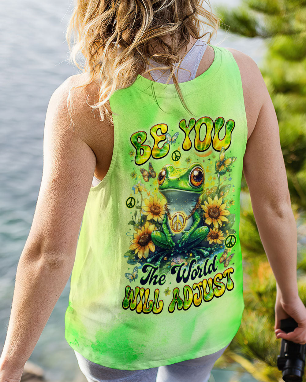 BE YOU THE WORLD WILL ADJUST FROG ALL OVER PRINT - TYTM0901253