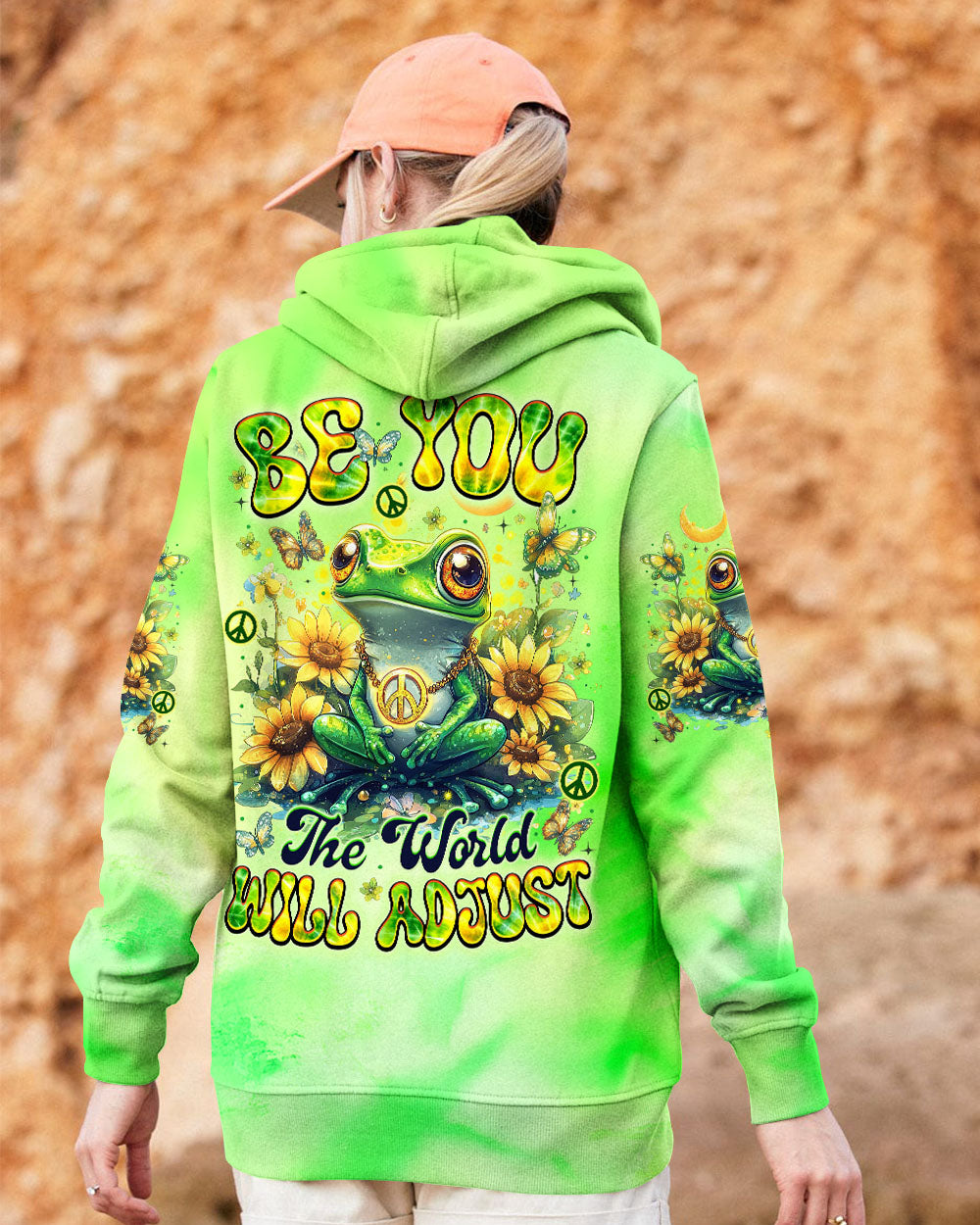 BE YOU THE WORLD WILL ADJUST FROG ALL OVER PRINT - TYTM0901253