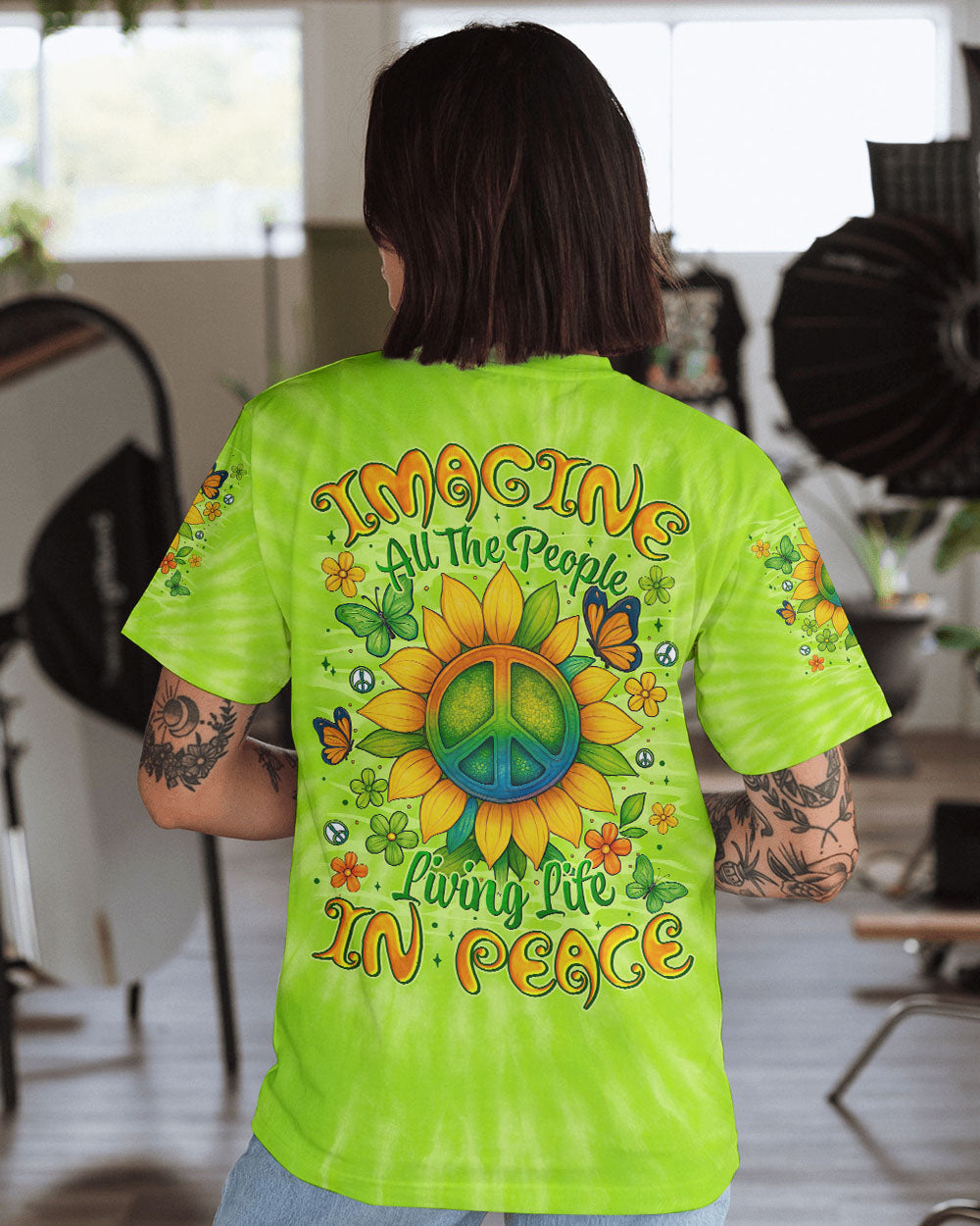 IMAGINE ALL THE PEOPLE LIVING LIFE IN PEACE TIE DYE ALL OVER PRINT - TYTM0904254
