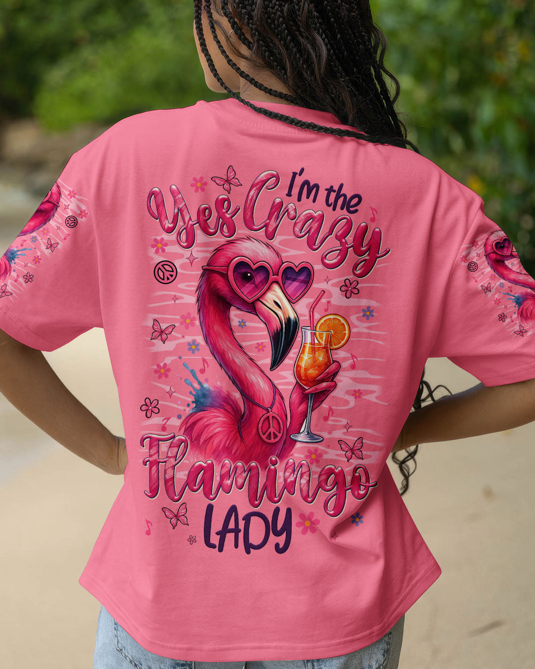 I AM THE CRAZY FLAMINGO LADY ALL OVER PRINT - TYTM1004251