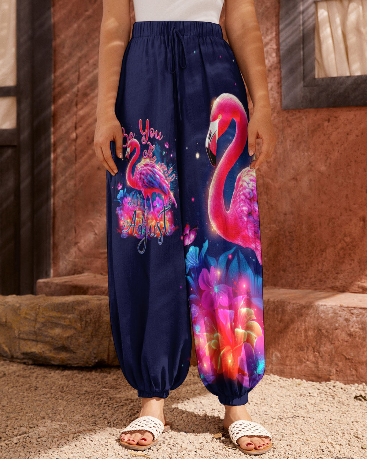 BE YOU THE WORLD WILL ADJUST FLAMINGO ALL OVER PRINT - TYTM1006232