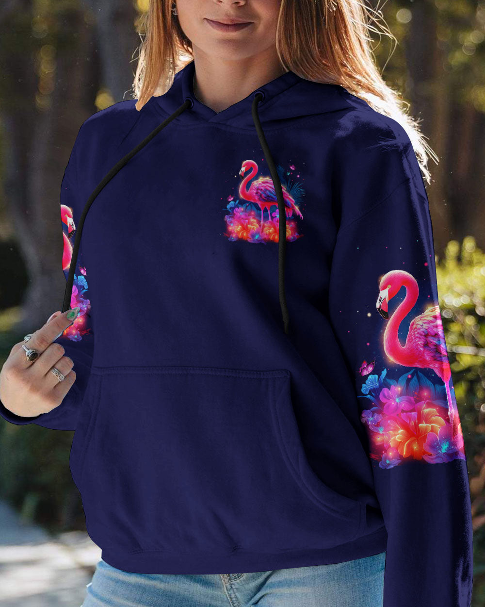 BE YOU THE WORLD WILL ADJUST FLAMINGO ALL OVER PRINT - TYTM1006232