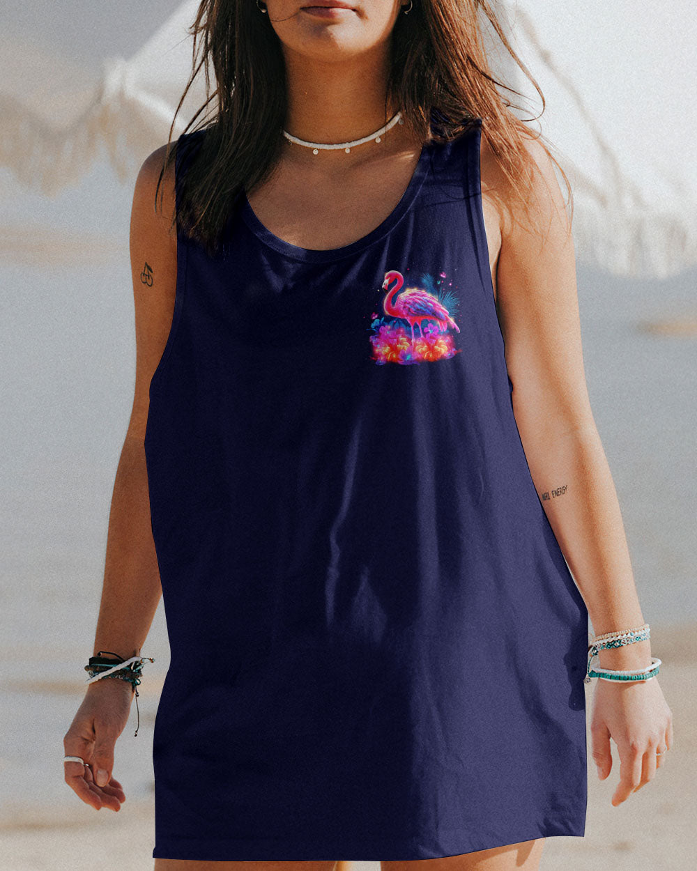 BE YOU THE WORLD WILL ADJUST FLAMINGO ALL OVER PRINT - TYTM1006232