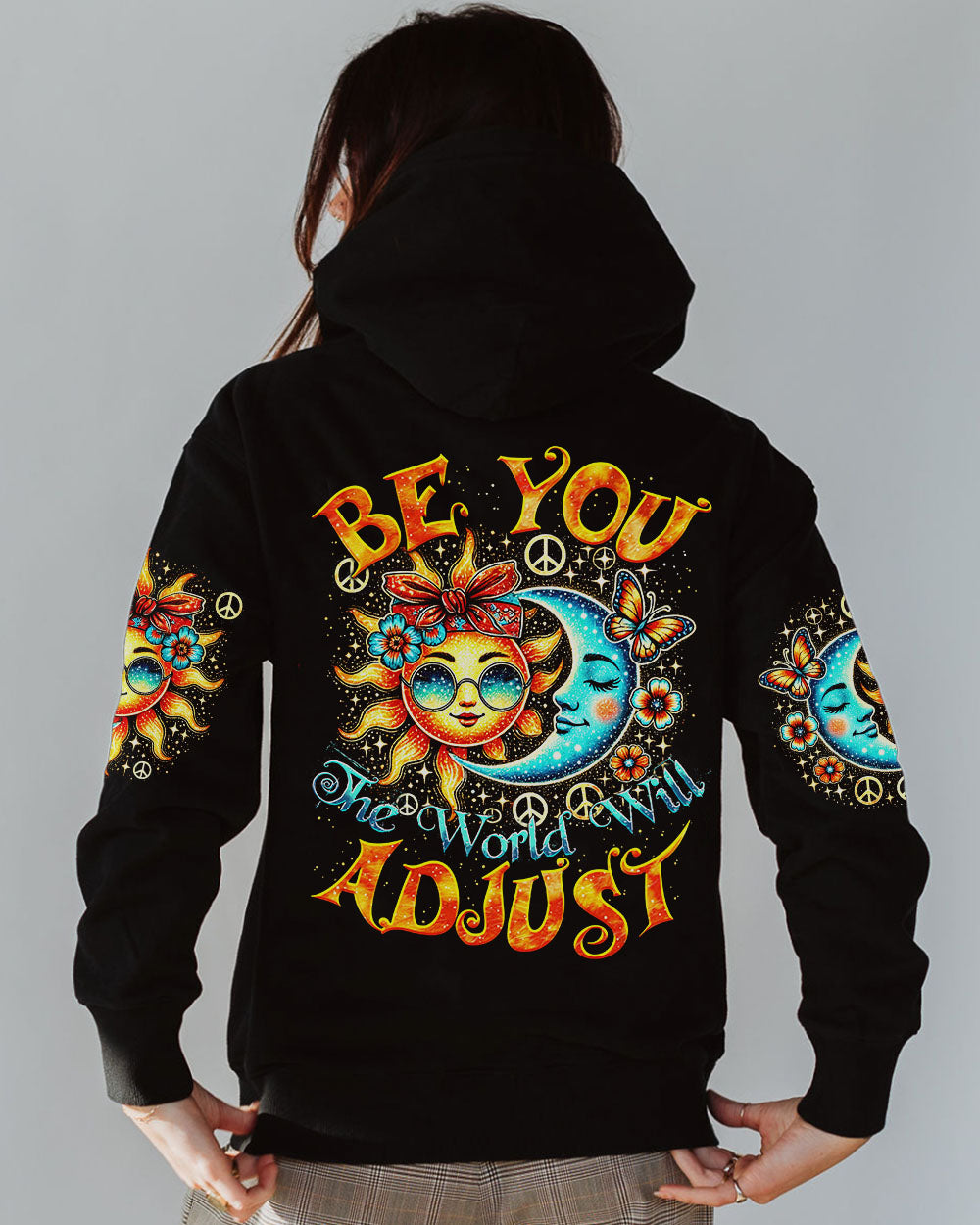 BE YOU THE WORLD WILL ADJUST SUN AND MOON HIPPIE ALL OVER PRINT - TYTM10077241