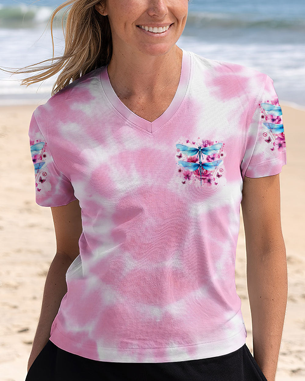 JUST BREATHE DRAGONFLY TIE DYE ALL OVER PRINT - TYTM1102253