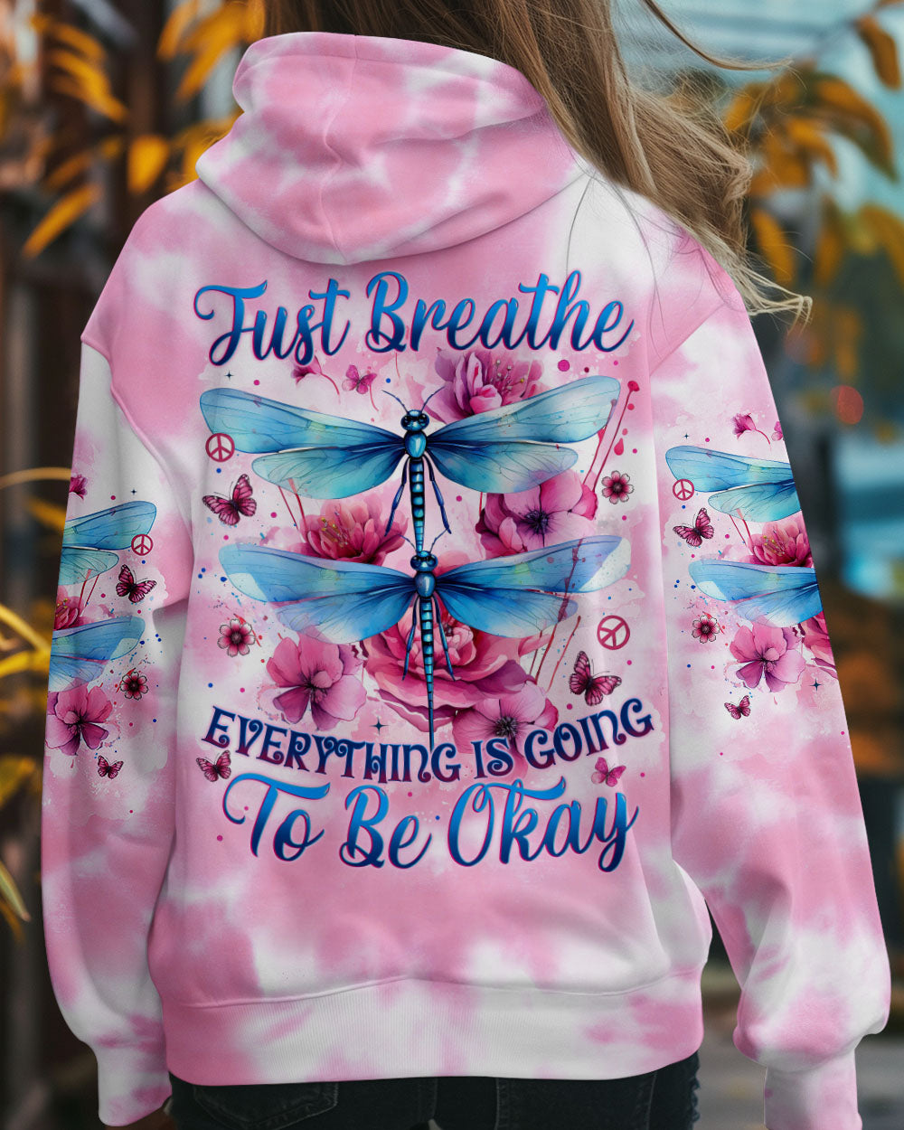 JUST BREATHE DRAGONFLY TIE DYE ALL OVER PRINT - TYTM1102253