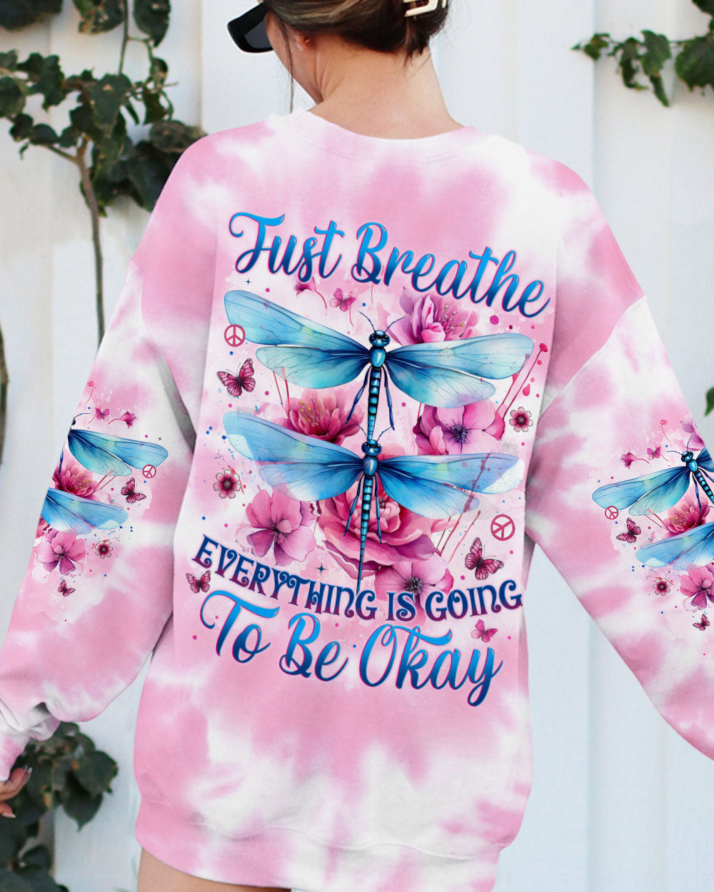 JUST BREATHE DRAGONFLY TIE DYE ALL OVER PRINT - TYTM1102253