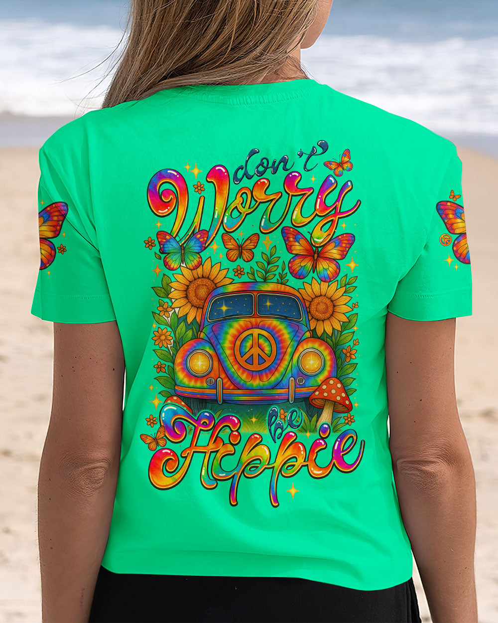 DON'T WORRY BE HIPPIE CAR TIE DYE ALL OVER PRINT - TYTM1106252