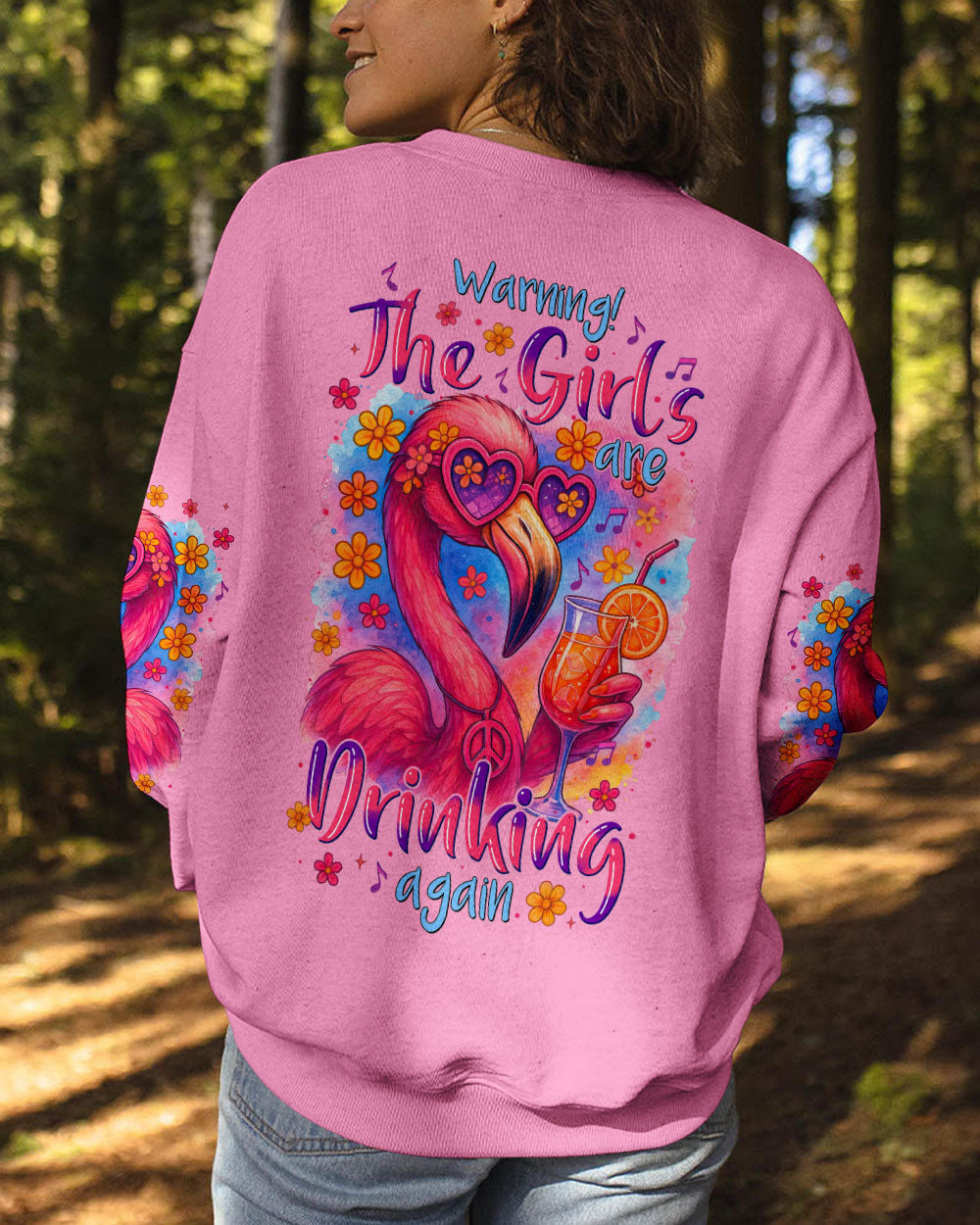 THE GIRLS ARE DRINKING AGAIN FLAMINGO ALL OVER PRINT - TYTM1204251